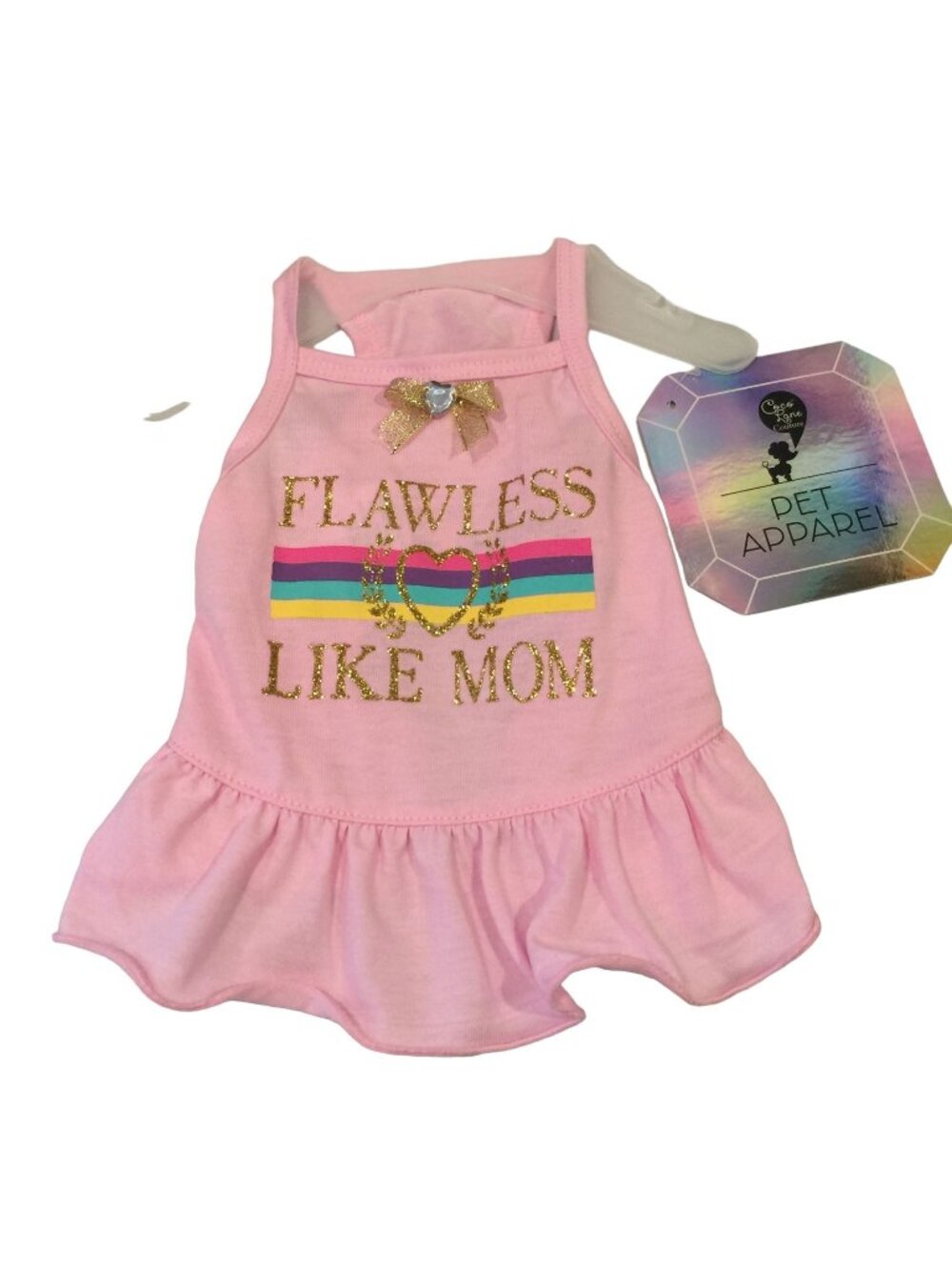 COCO LANE COUTURE Pet Dress FLAWLESS LIKE MOM Pink XS Tank Dress